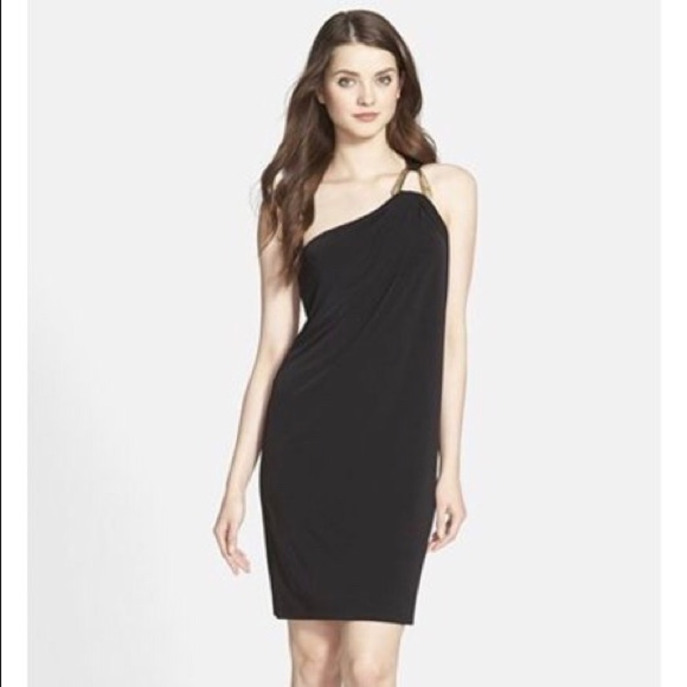 Michael Kors lil black dress one shoulder sz p/l